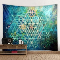 tapestry art deco blanket curtain hanging at home bedroom living room decoration boho style