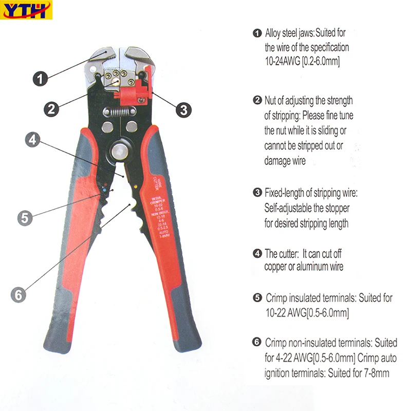Инструмент для зачистки проводов YTH инструмент снятия изоляции кабеля электрика