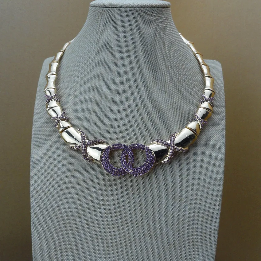 Yuminglai элегантный дизайн золотистый сплав покрытием комплекты украшений для