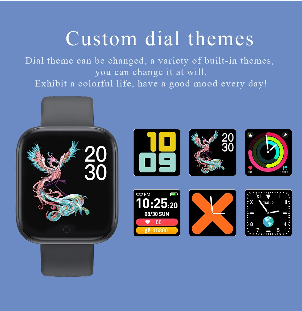 Умные часы Battiphee T85 для мужчин и женщин водонепроницаемые умные с пульсометром