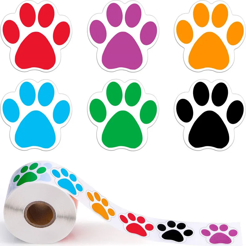 

500pcs Colorful Paw Print Dog Stickers for Wedding Bride Decoration Unicorn Party Favors Birthday Party Home Decorations Kids