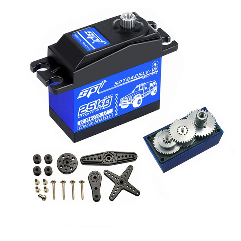 Водонепроницаемый 25 кг металлический шестеренный большой крутящий момент цифровой сервопривод SPT 5425LV для 1/10 RC Car Crawler SCX10 TRX4 RC автомобиль грузовик Робот Запчасти