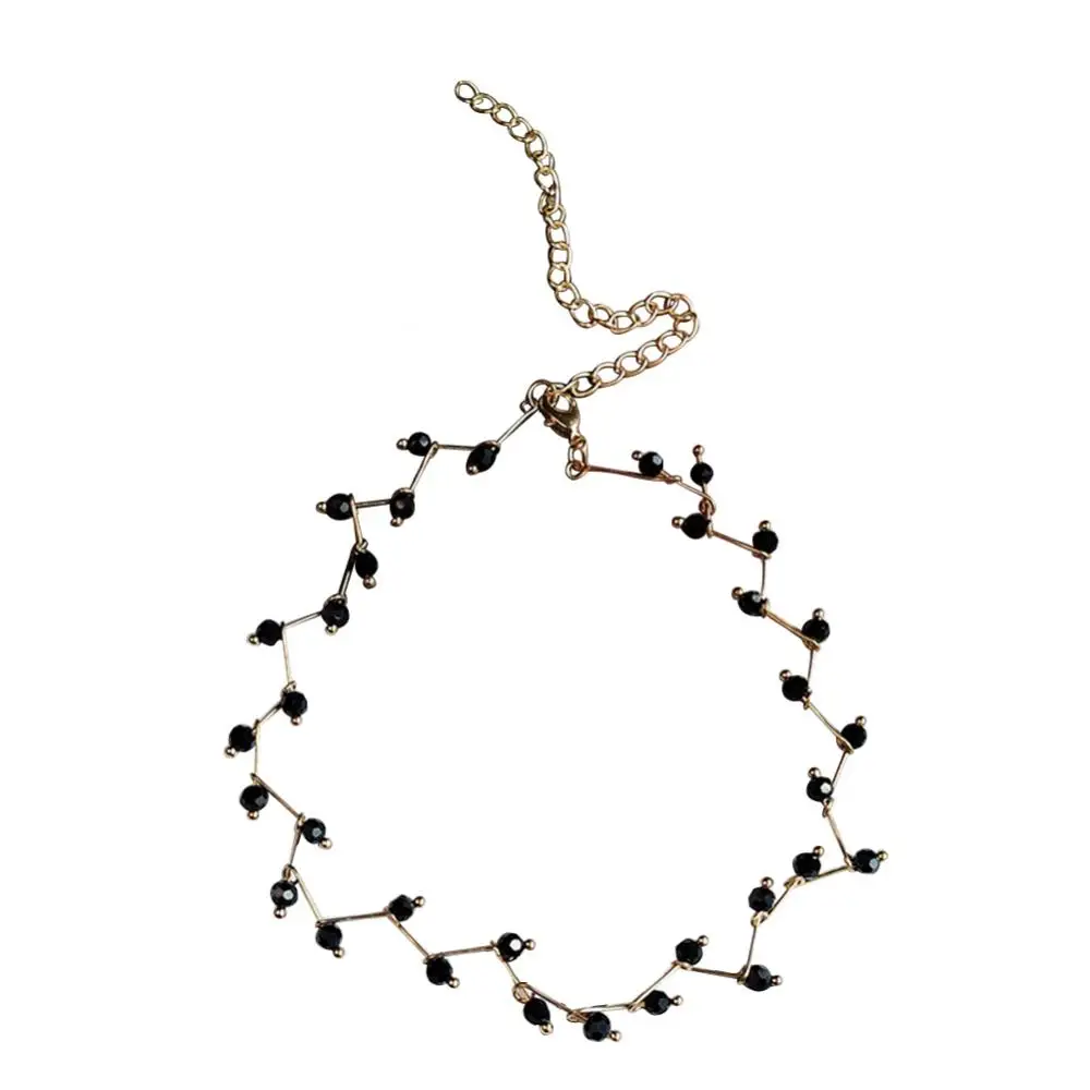 

2021 New Fashion Sexy Wave Chain Black Beads Charm Choker Party Short Necklace Women Girl Female Jewelry