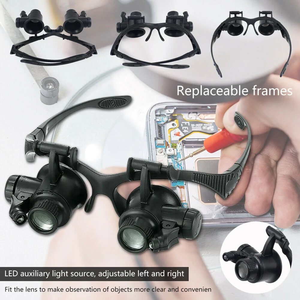 

Watch Loupe With LED Light Magnifier Eye Glass Jeweler Lens Magnifying