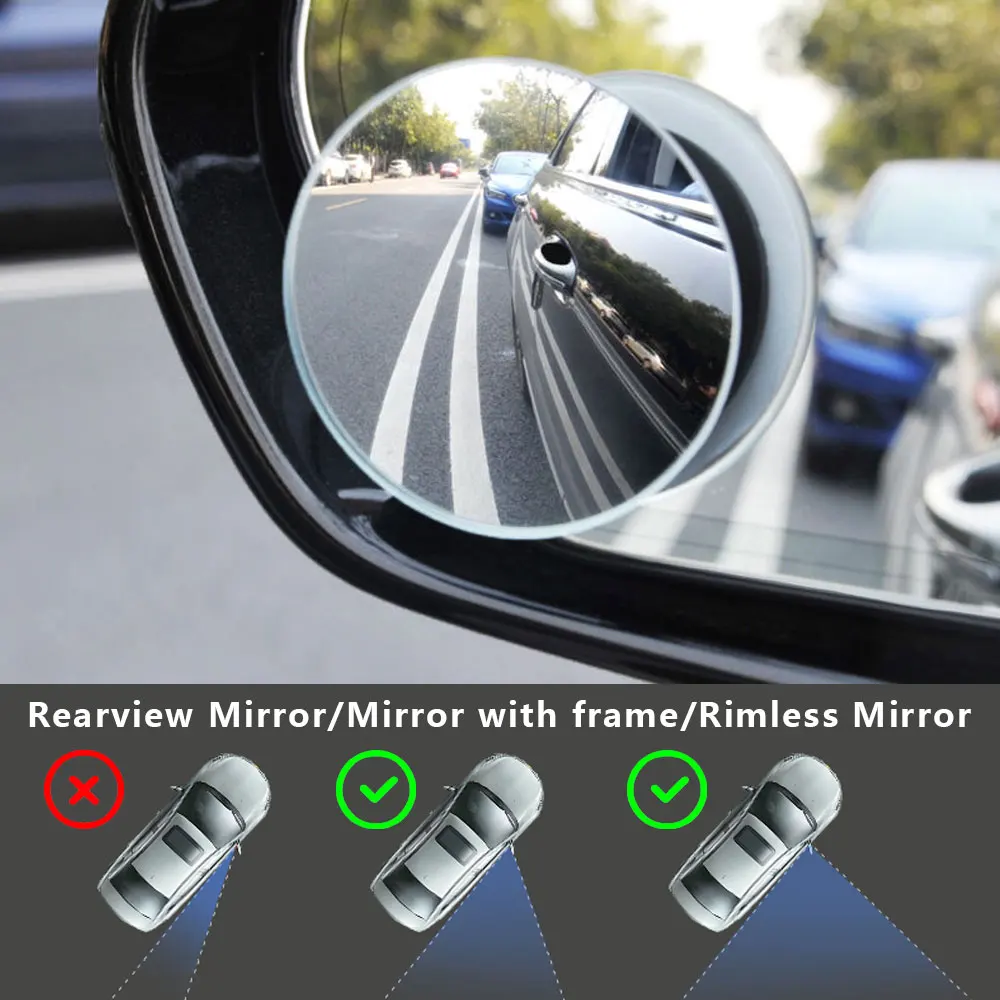 

Универсальное зеркало для слепых зон на 360 градусов для автомобиля, Безрамное широкоугольное телескопическое парковочное зеркало для осмо...