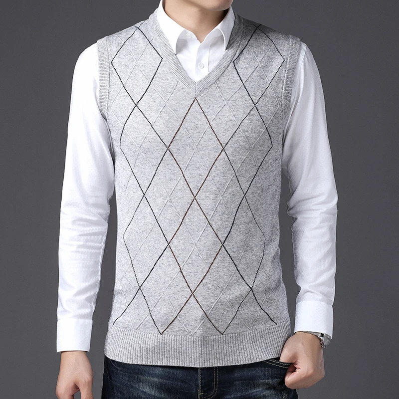 Новинка модный брендовый свитер для мужчин модель Жилеты Пуловеры облегающие