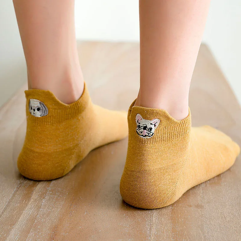 Женские милые хлопковые носки новинка забавная лодка с закрытым носком Туфли на