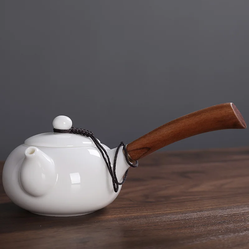 

Цветочный Чайник Из Белого Фарфора, украшение для жасминового чая, пуэр, китайские чайные горшки, кунг-фу олун, травяная керамическая чайная...
