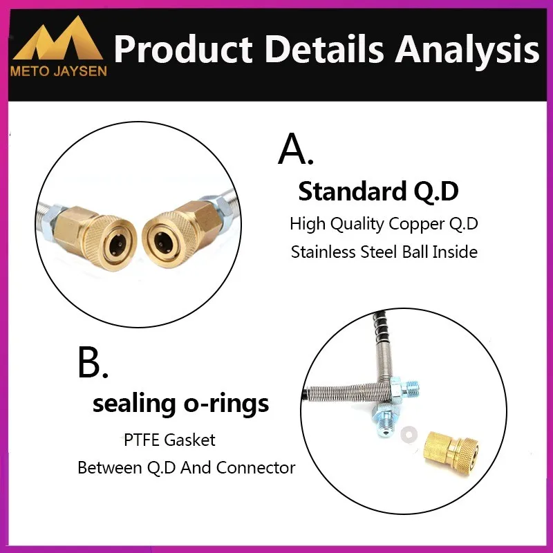 Шланг высокого давления M10x1 Резьбовая нейлоновая воздушная заправка 50 см