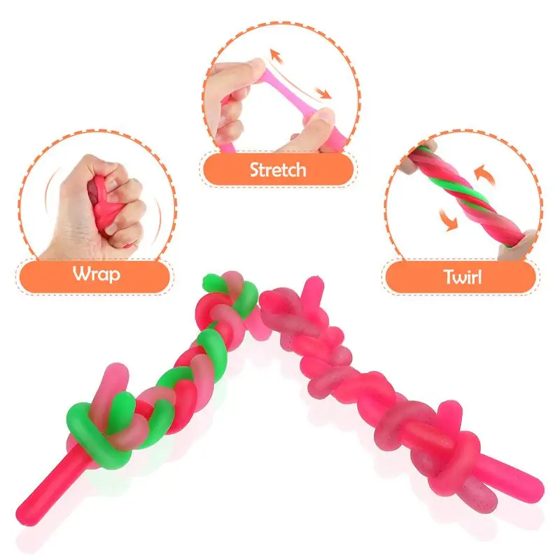 

Toyvian 8pcs Stretchy String Fidget Sensory Toys Anxiety Reliever Children Adults Relief Toys