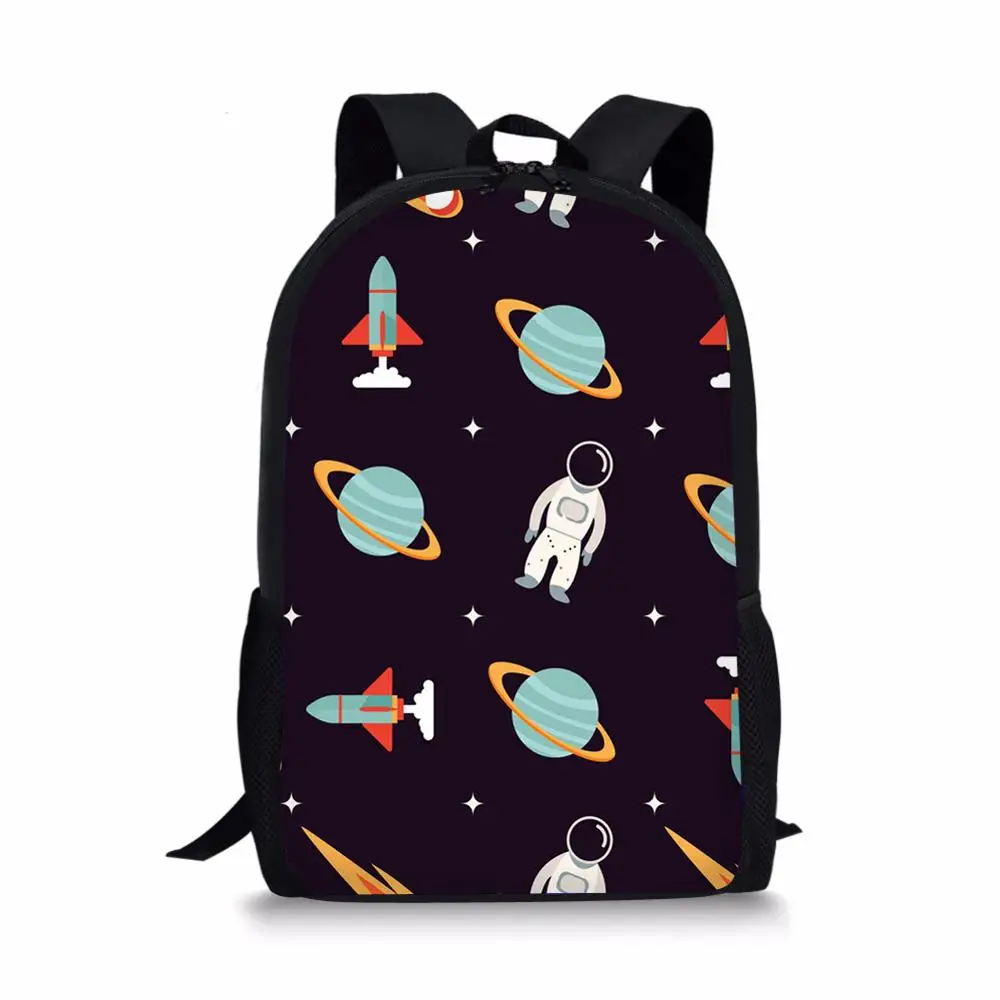 

2019 Fashion Children School Bags for Girls Boy Rockets In Space Pattern Design Student School Backpack Kids Bag Mochila