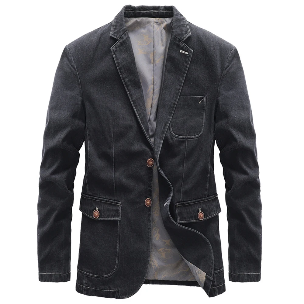 

2022 Casual Mans Jacket Plus Size 5XL Autumn Spring Denim Jacket and Coat Dress Suit Blazer Coats for Man Dad Outfit Overcoats