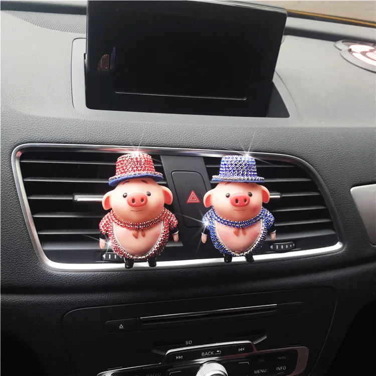 Изысканный женский освежитель для автомобиля милая Алмазная кукла в виде свиньи