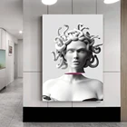 Скульптура Medusa Vaporwave, плакаты и принты, забавное искусство, статуя Горгоны, Картина на холсте, Настенная картина для декора гостиной