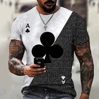 funny playing card plum a 3d printed mens t shirt street trend retro style o neck short sleeve men clothing oversized t shirts