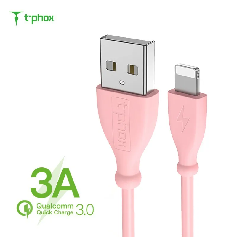T phox usb зарядный кабель для iphone Xs max Xr X 8 7 6 plus 6s 5 s ipad мини мобильный телефон быстрое