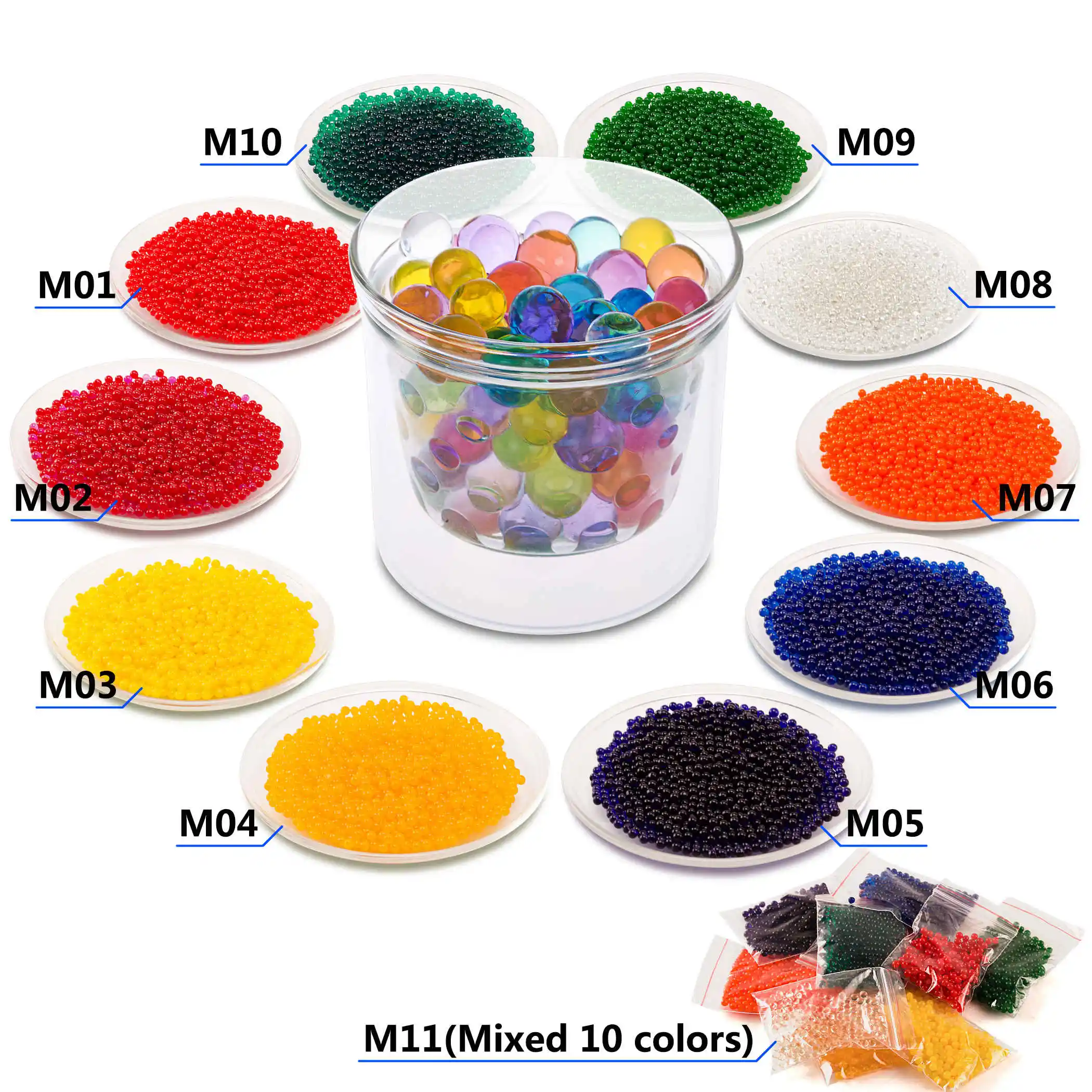 

Water Gel Soil Beads Jelly Water Pearl Vase Filler for Home Garden Plants [250g (about. 50pcs/g)]