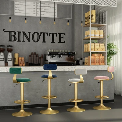 

Light luxury rotating lifting front desk chair home bar stool bar modern minimalist high stool bar chair backrest bar stools