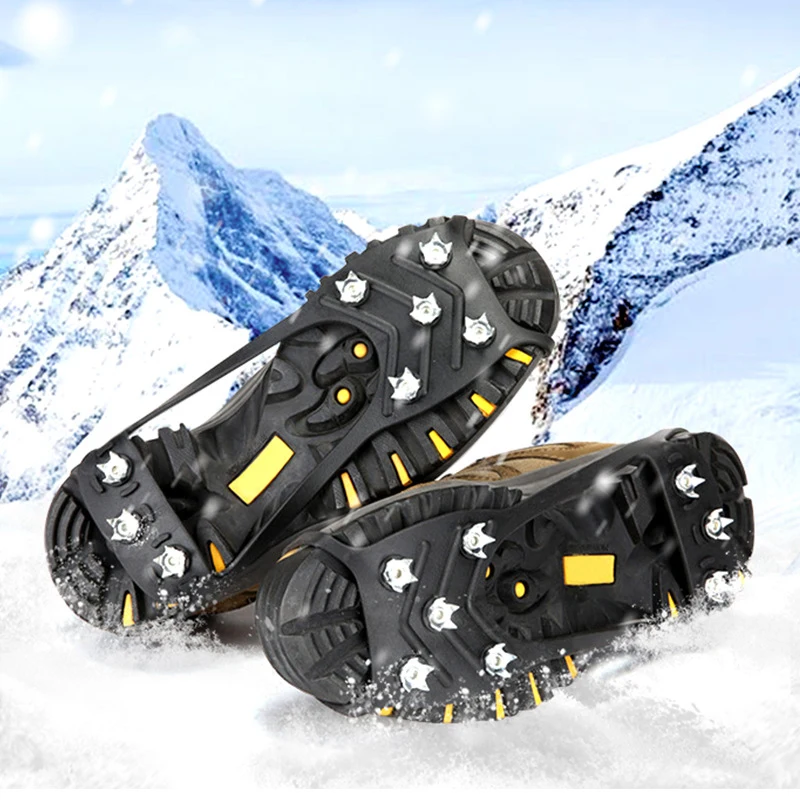 

Universal Non-Slip Gripper Ice Cleats Shoes for Adult with 8 Studs for Ice Fishing Walking Snow Shoveling Running BHD2