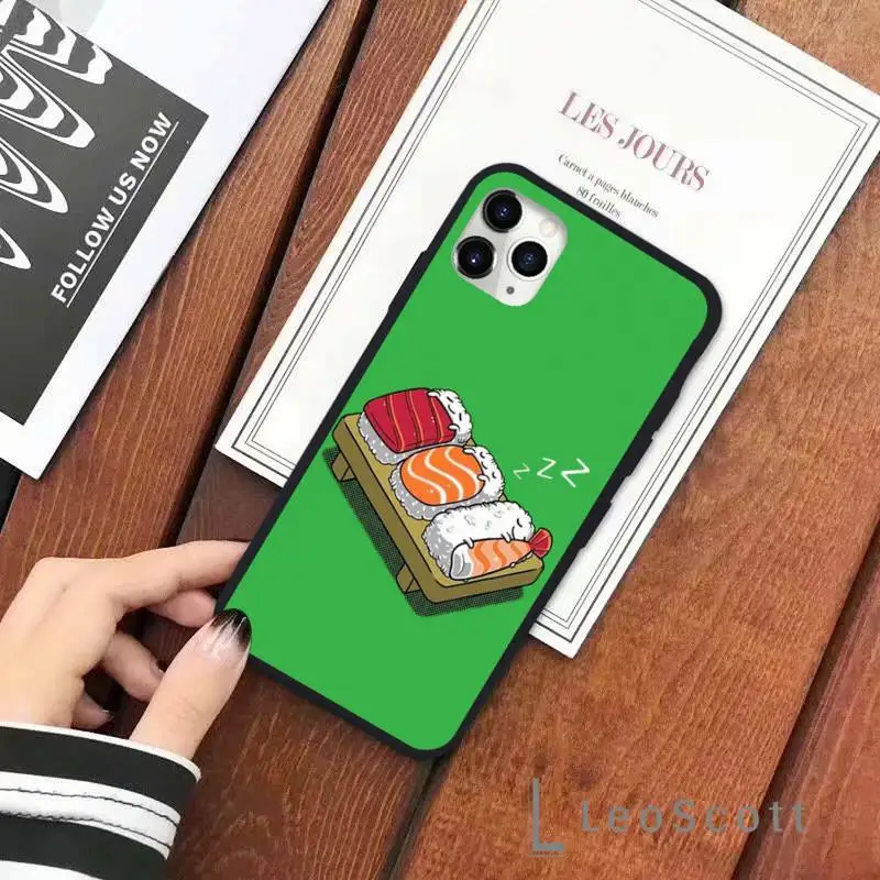 

Sushi delicious cunny cute food Phone Case for iPhone 11 12 pro XS MAX 8 7 6 6S Plus X 5S SE 2020 XR Soft silicone