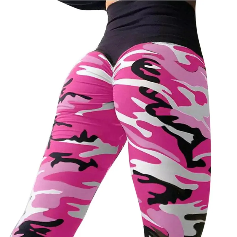 

Sfit Women's High Waist Slim Sport Pants Camouflage Slim Pants Sports Fitness Workout Gym Leggings Breathable Hip Pants