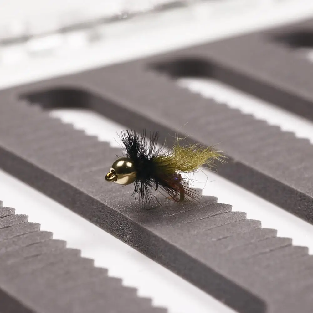 Голографическая латунная бусина Wifreo 10 шт. № 12 Нимфа Caddis Pupae мигающая тыловая