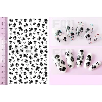 10pcs butterfly and cat nail sticker simple pattern star bow nail slider black and white rose flower self adhesive nail sticker