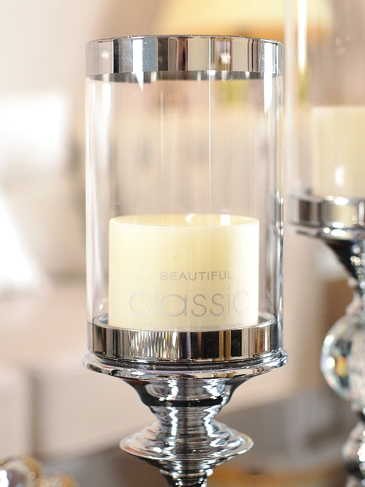 

Decorative Glass Candle Stand Holders Decoration Metal Candlestick Creative Candle Holders Table Living Room Ornaments FC243
