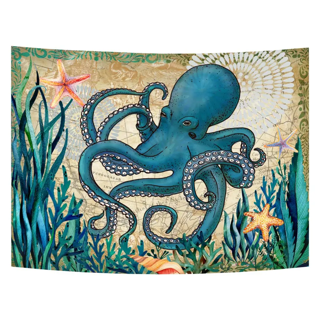 Настенный Гобелен Octopus Fun с мандалой морская жизнь богемное искусство Декор | Дом