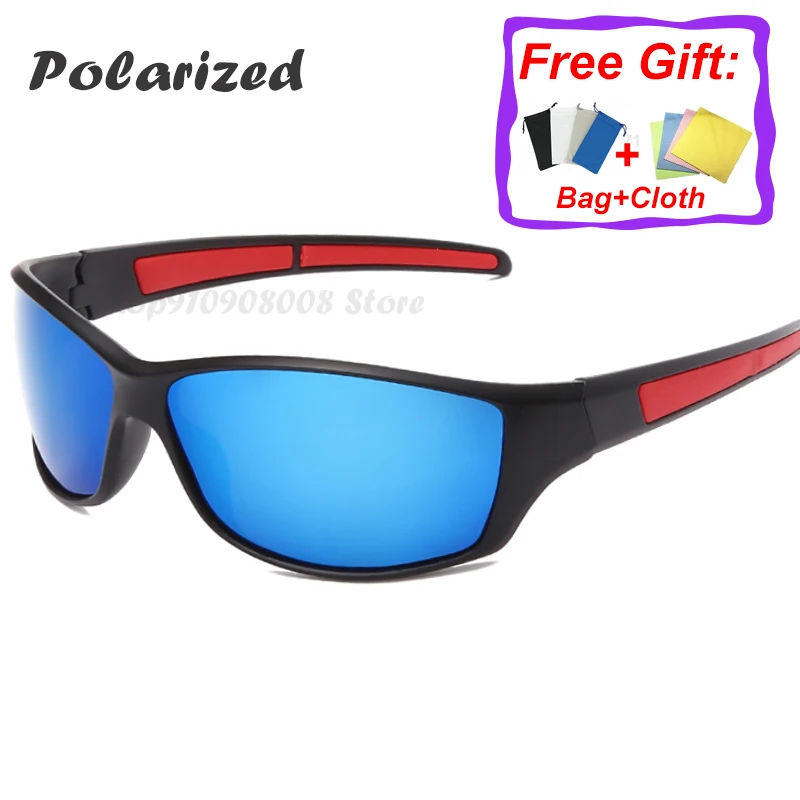 

Matte Black Frame Polarized Sunglasses Men/Women UV Protection Sports Goggles Sun Glasses Mirror Anti Glare Eyewear Male Shades