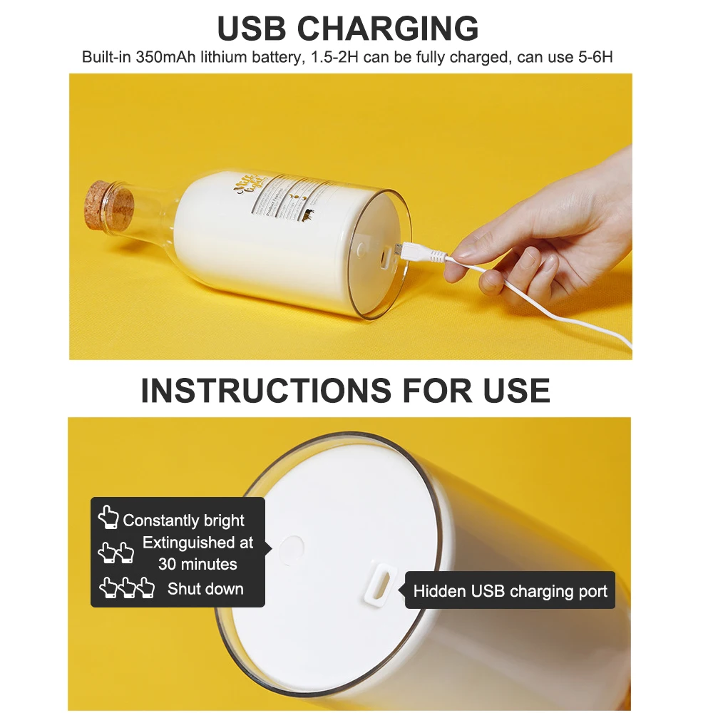 Креативный ночник с USB зарядкой молочный светильник маленькая лампа для спальни