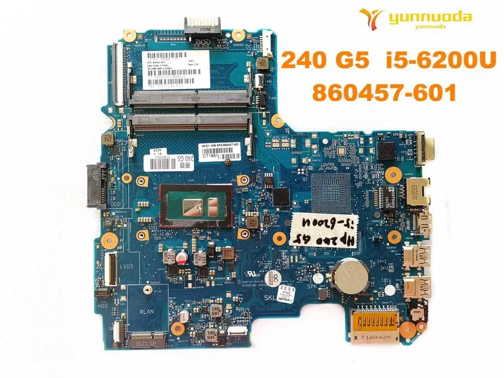 Оригинальная материнская плата для ноутбука HP 250 G4 240 G5 i5 6200U 860457 601 протестирована