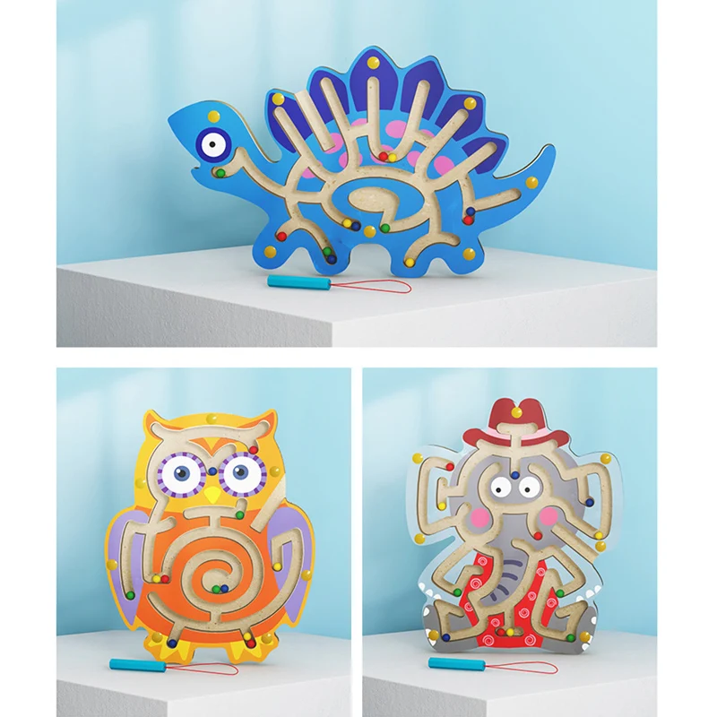 

Детская деревянная головоломка, строительные детские игрушки для детей 0-12 месяцев, интеллектуальная лабиринтная головоломка