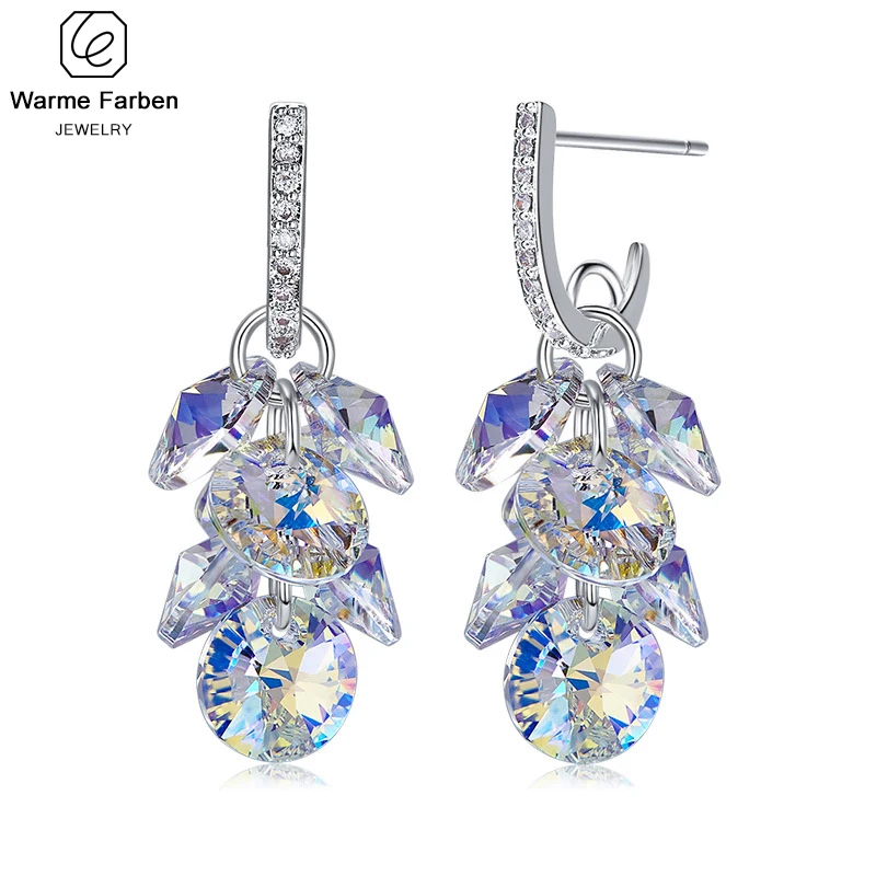 Серьги подвески с кристаллами Сваровски в форме винограда|Серьги-подвески| |