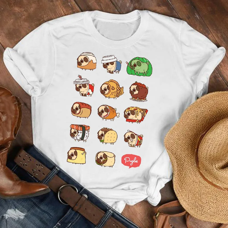 Женская забавная Повседневная футболка с рисунком собаки и животного 90s женская