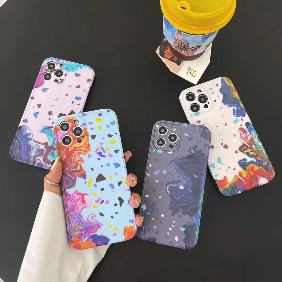 

Big Selling Watercolour Colloidal Phone Case For iPhone 11 12 Pro Max Mini 7 8 6 6S Plus XR X XS MAX SE Shockproof Case Cover