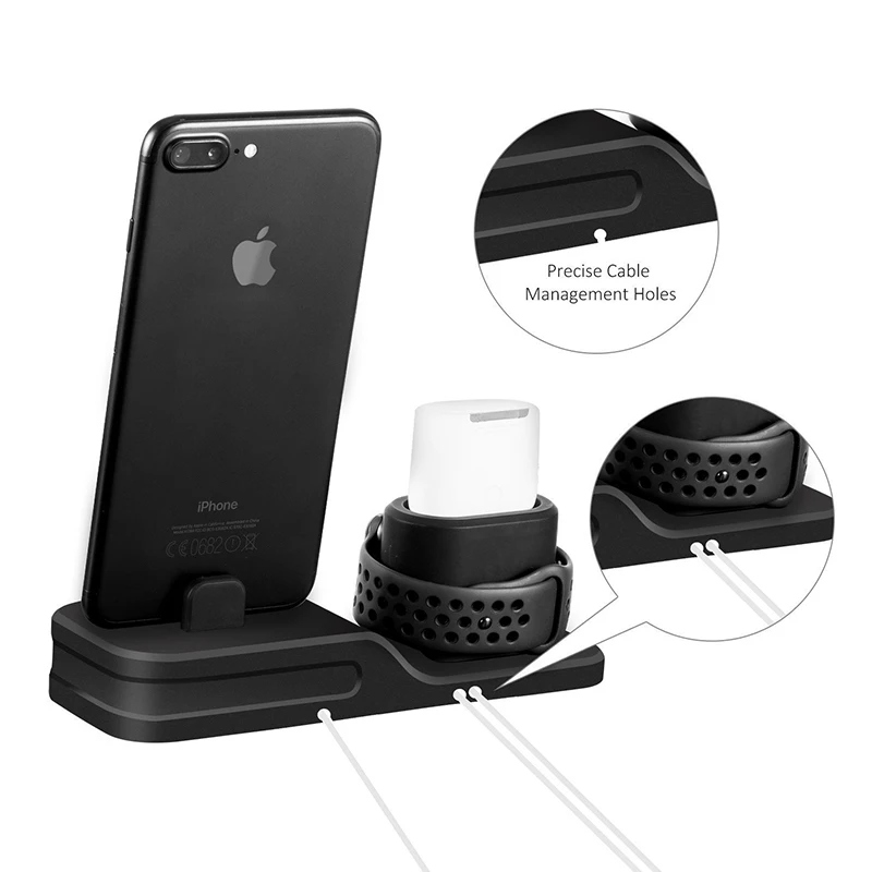 Зарядная док-станция 3 в 1 для Iphone 11/11 Pro XS силиконовая зарядная подставка Apple watch