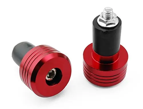 

2pc Motorbike Handlebar Aluminum 22MM Grips Bar End Cap Plug Slider Red