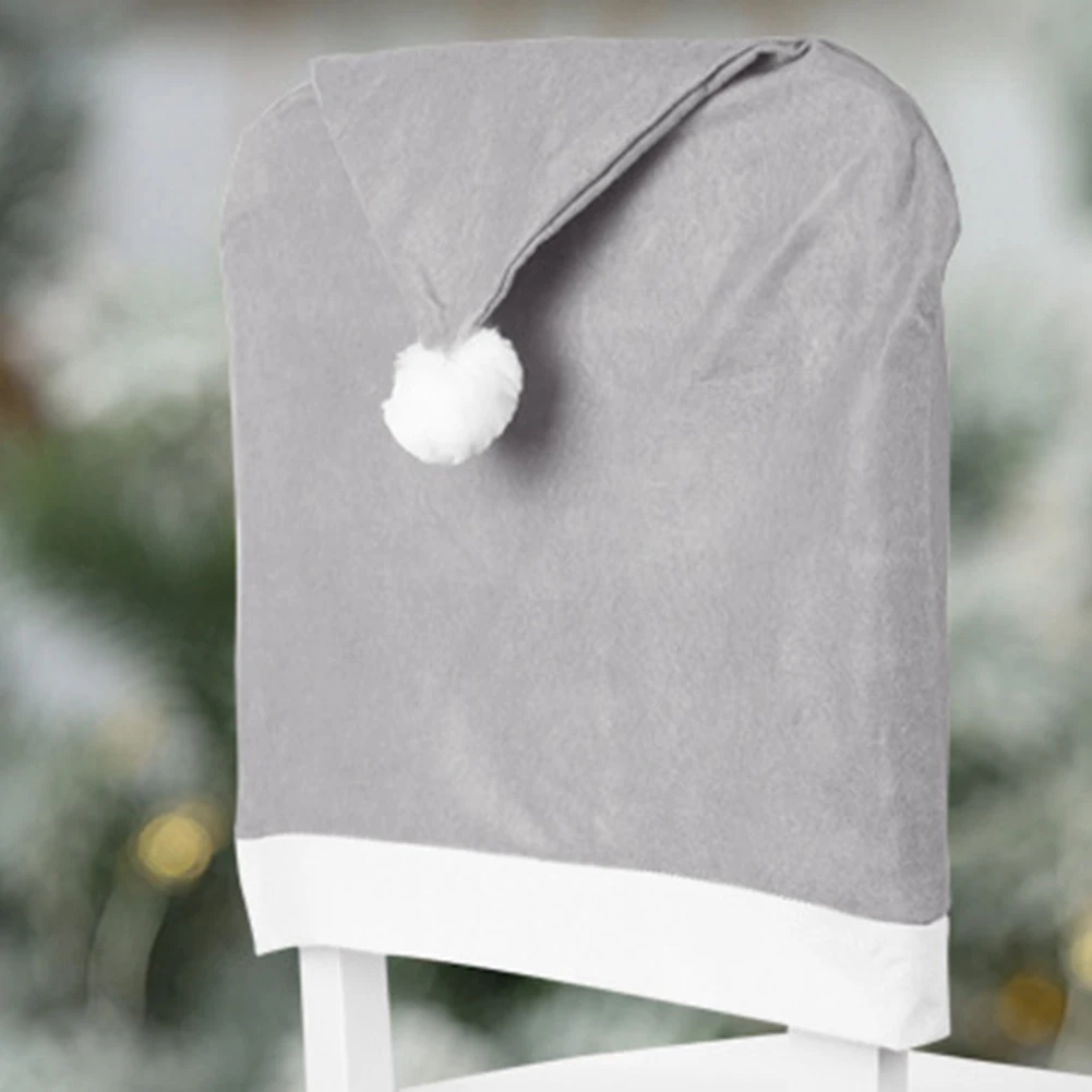 Противогрязные рождественские съемные чехлы для стульев с шапочкой Санты