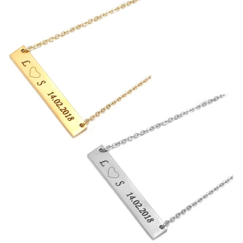 

Ожерелье из нержавеющей стали для женщин, золотые подвески с именем на заказ, массивные ювелирные изделия, ожерелье-чокер с гравировкой име...