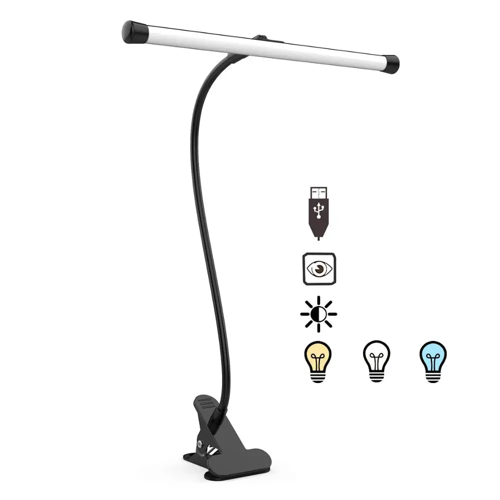 Светодиодный светильник с клипсой 10 уровней яркости для чтения гибкой