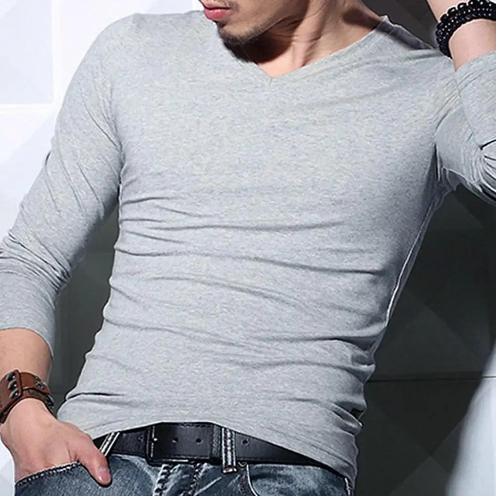 2020 эластичная Мужская футболка повседневный мужской однотонный Хлопковый