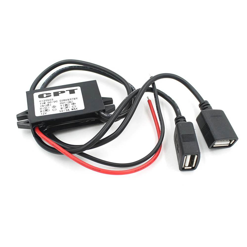 Двойной 2 USB автомобильный преобразователь DC мощность 12 В до 5 3 А 15 Вт модуль Micro