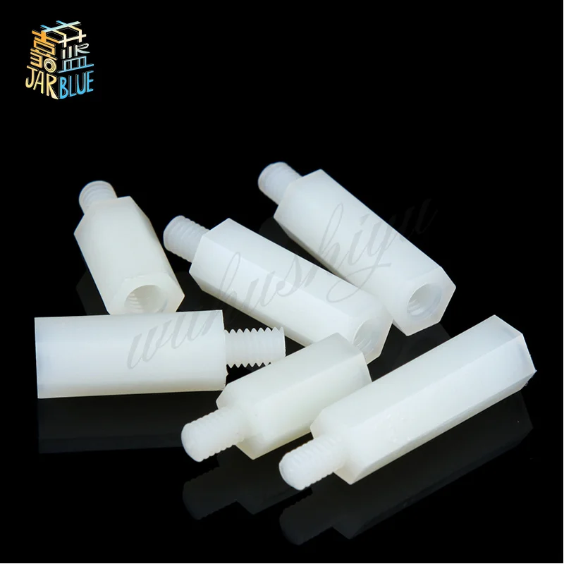 

50Pcs M2/M2.5/M3/M4+6mm Spacing Screw for PCB/Computer Motherboard Hexagonal Nylon Standoff Spacers NL06