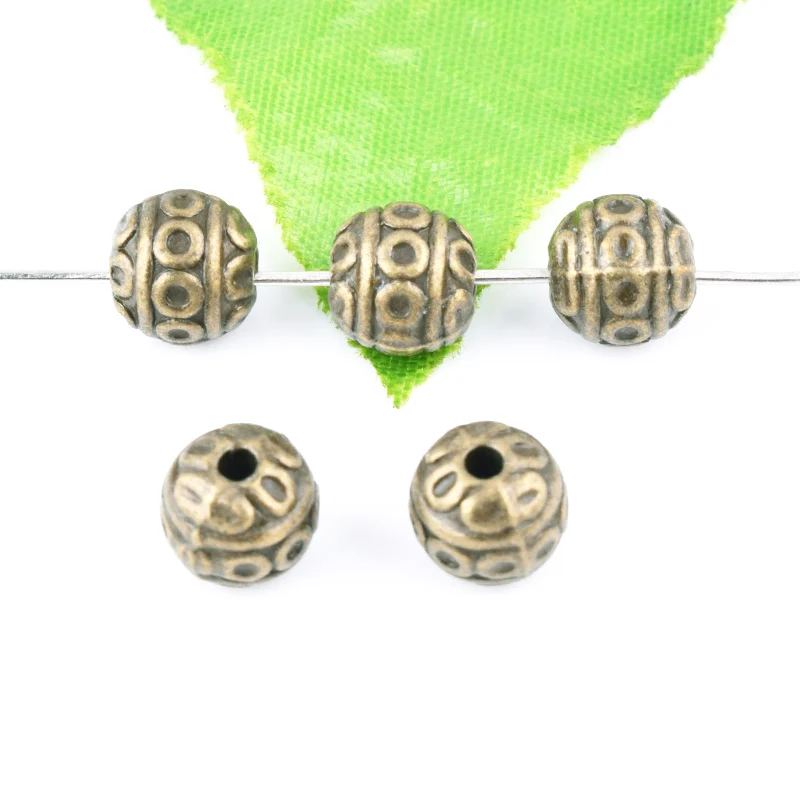 20 штук металла античная бронза Круглый Шарм Spacer Бусины Ювелирных изделий