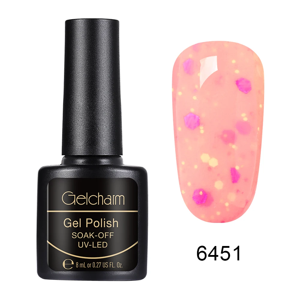Gelcharm 8 мл сыр конфеты УФ-гель для ногтей используется с молочного цвета гель лак Полупостоянный все для маникюра дизайн ногтей гель - Цвет: 6451