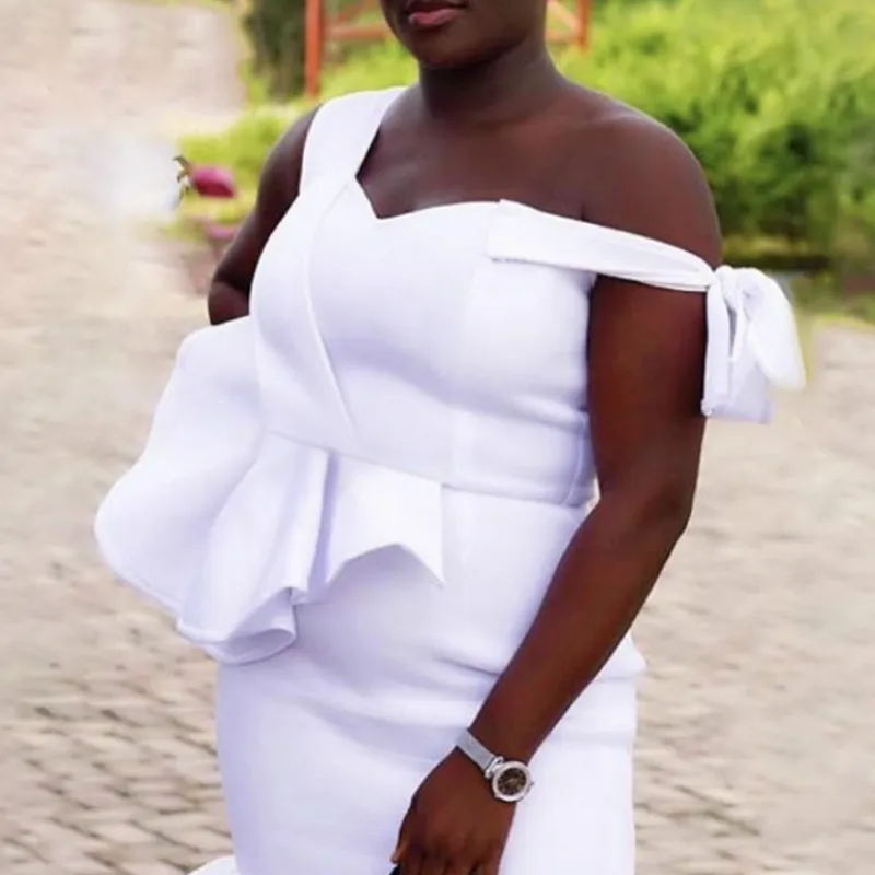 Женские облегающие платья вечерние с оборками из тюля тонкие белые модные