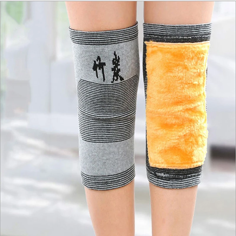 

1Pair Winter High Elastic Warm Knee Pads Bamboo Charcoal Cold Breathable Self-heating Knee Pads Outdoor Climbing Knee Pads