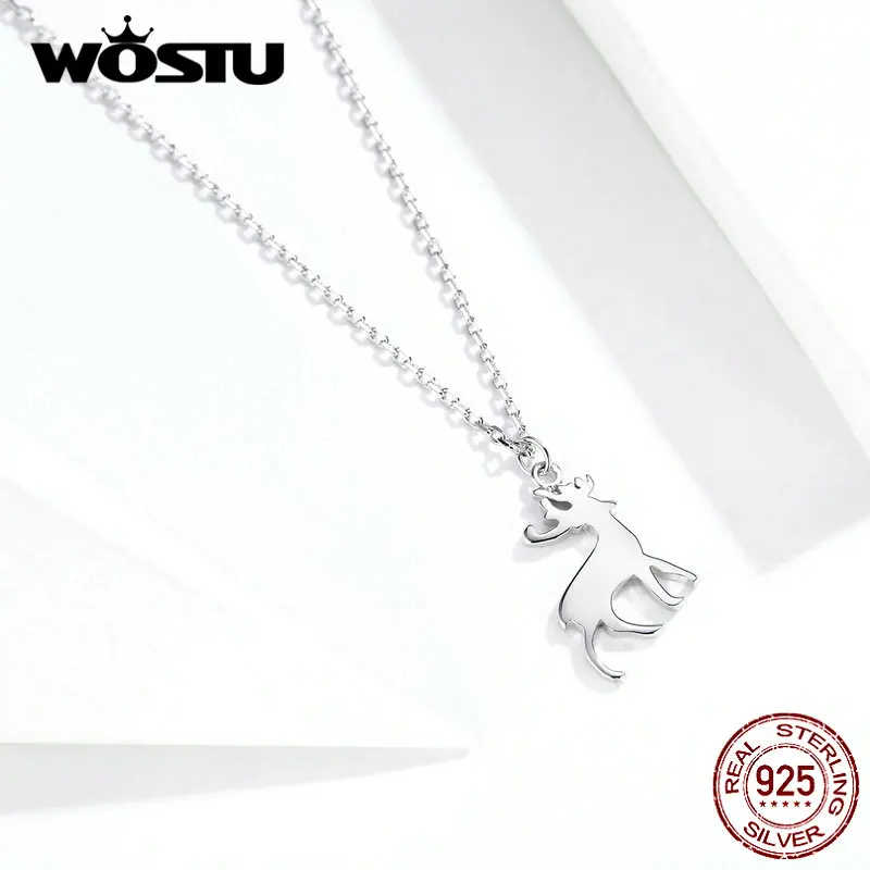Ожерелье женское длинное из серебра 925 пробы с оленем | Украшения и аксессуары