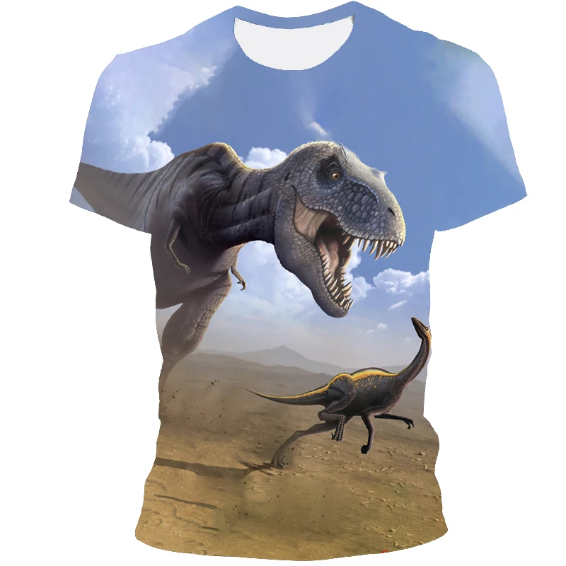 

2021 summer new men's and women's T-shirt animal dinosaur 3D boy/girl T-shirt men's short-sleeved T-shirt casual top